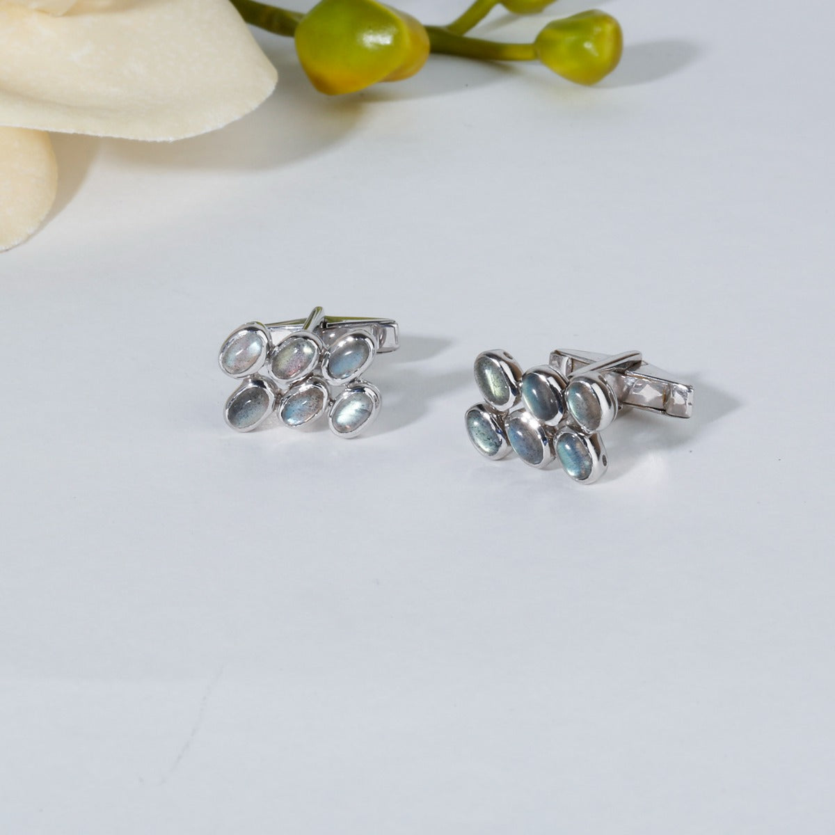 Magnificent Labradorite Silver Cufflinks