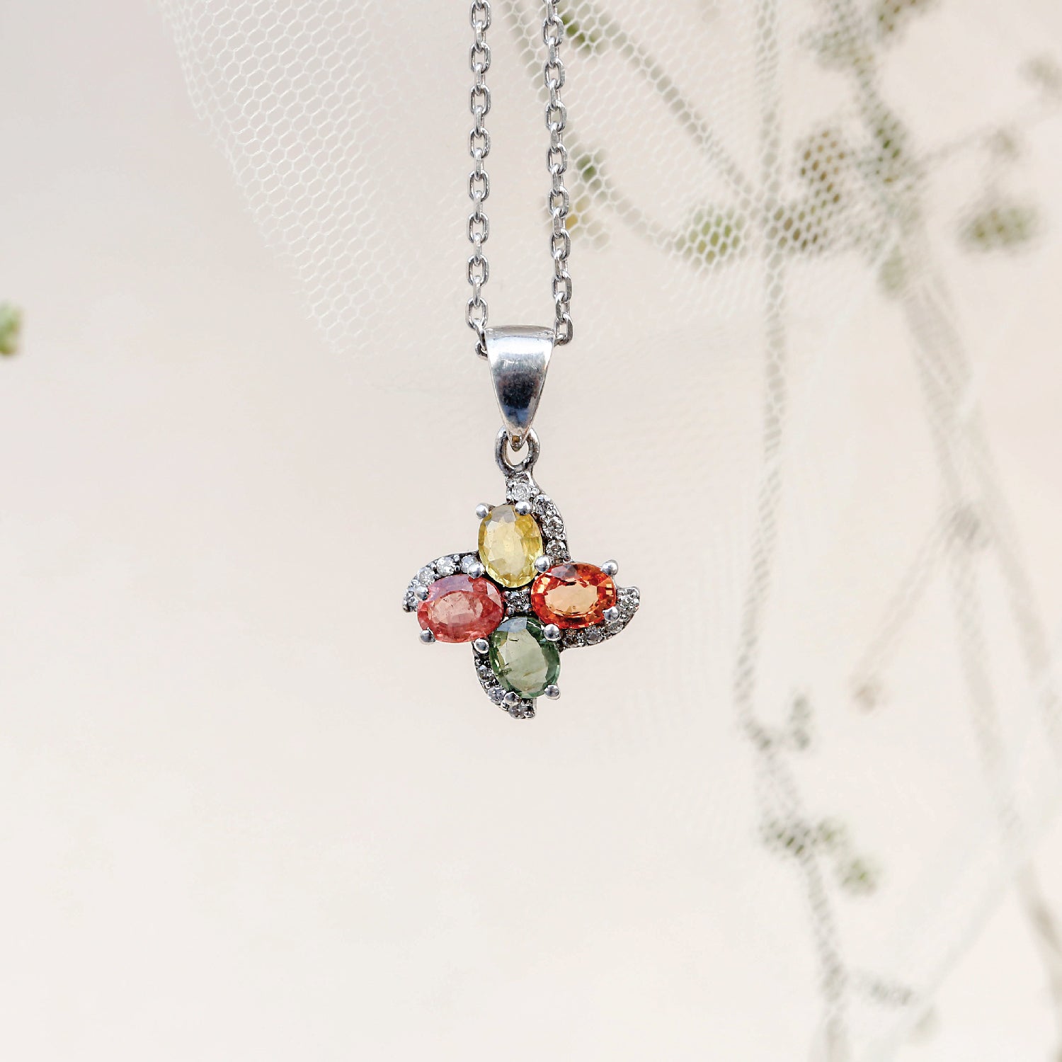 Axton Multi Stone and Diamond Pendant