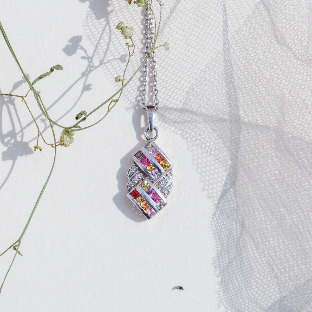 Crosby Sapphire and Diamond Pendant