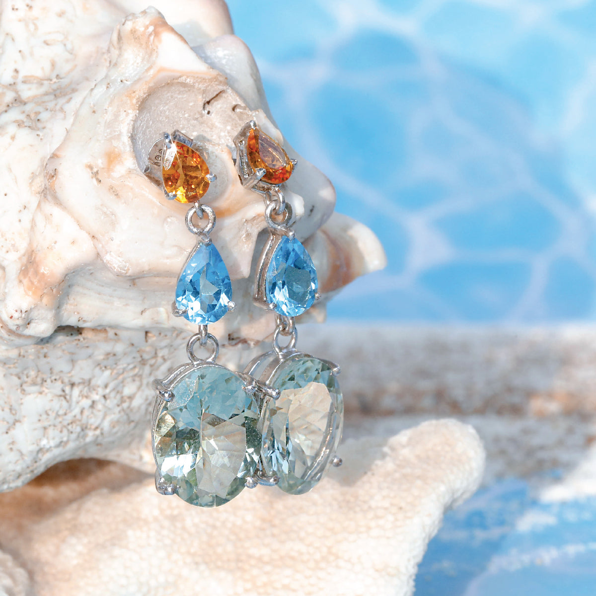 Crew Color Stone Silver 925 Earrings