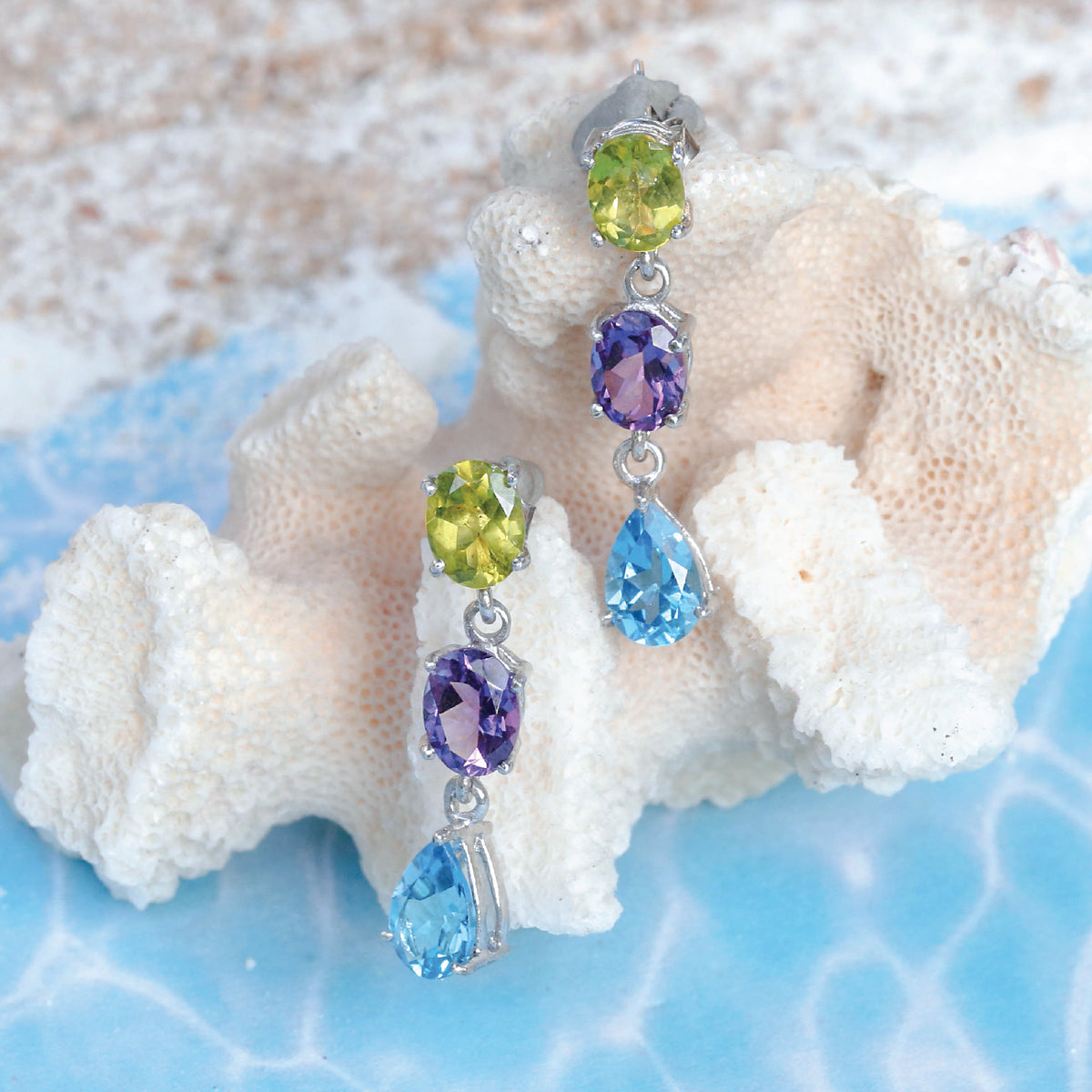 Rowan Color Stone Silver 925 Earrings
