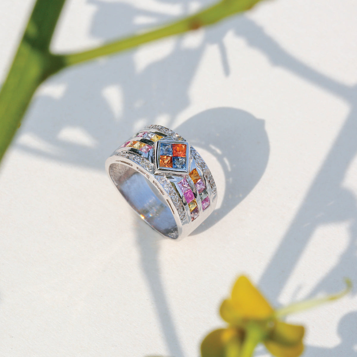 Avrum Multi Stone Silver 925 Ring