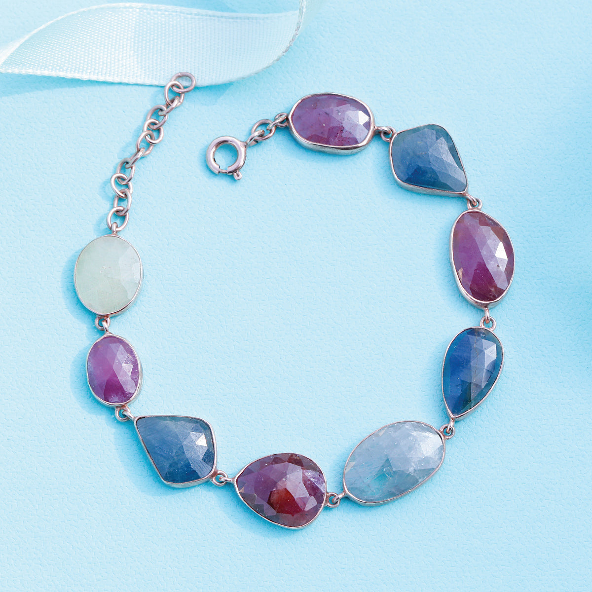 Izaiah 18K Gold Plated Color Stone Silver 925 Bracelet