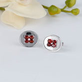 Fascinating Garnet Silver Cufflinks