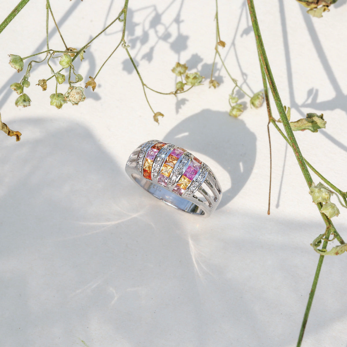 lking Multi Stone Silver 925 Ring