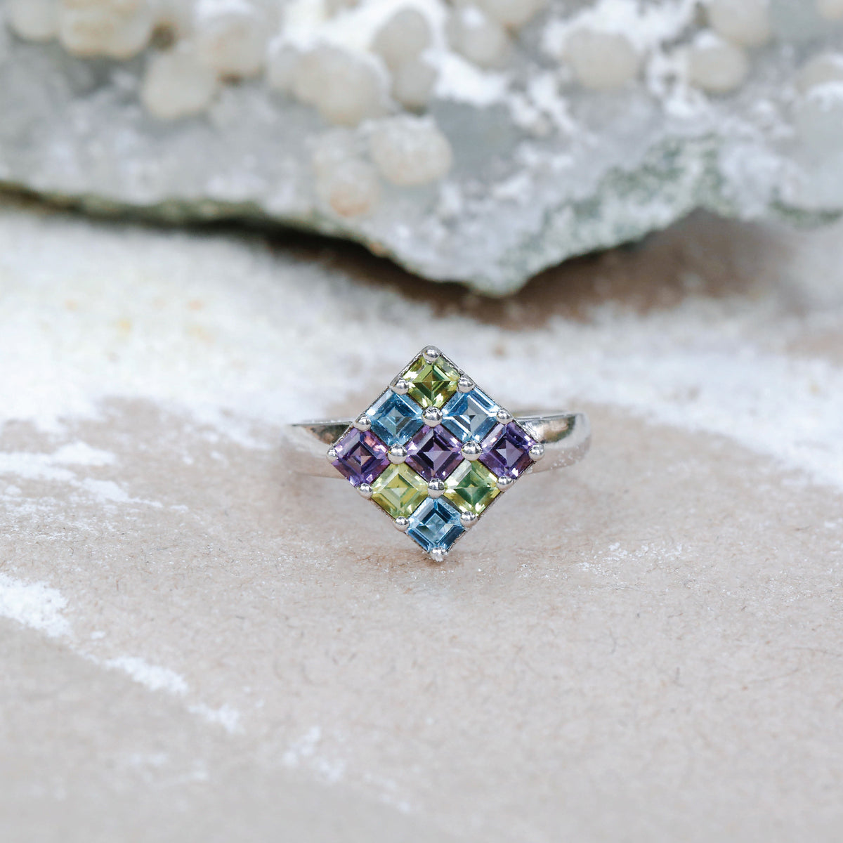 Benton Color Stone Silver 925 Ring