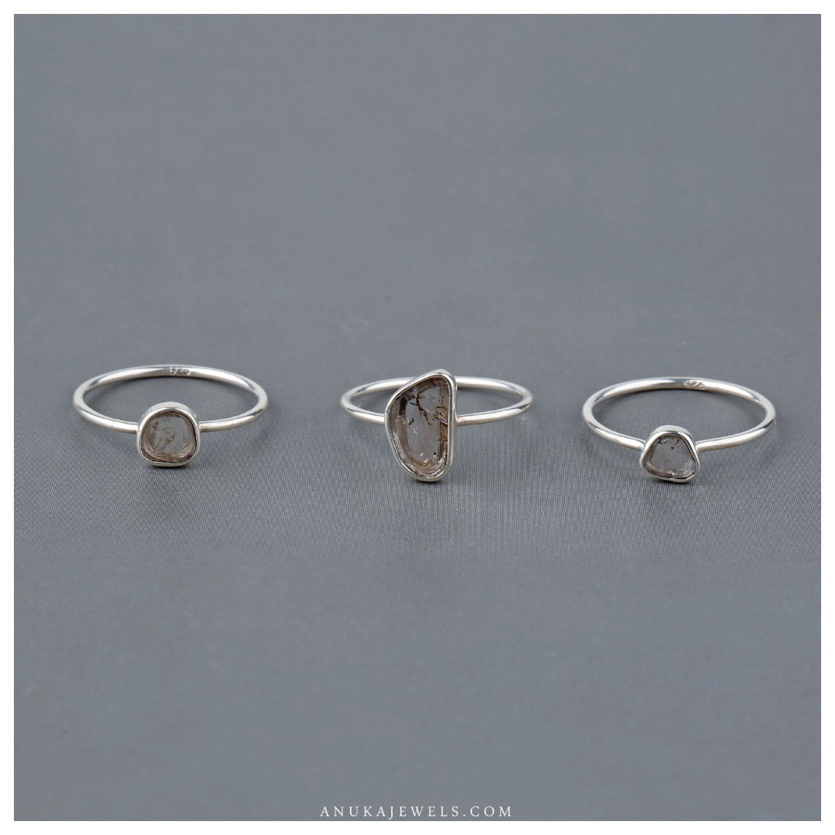 white silver ring