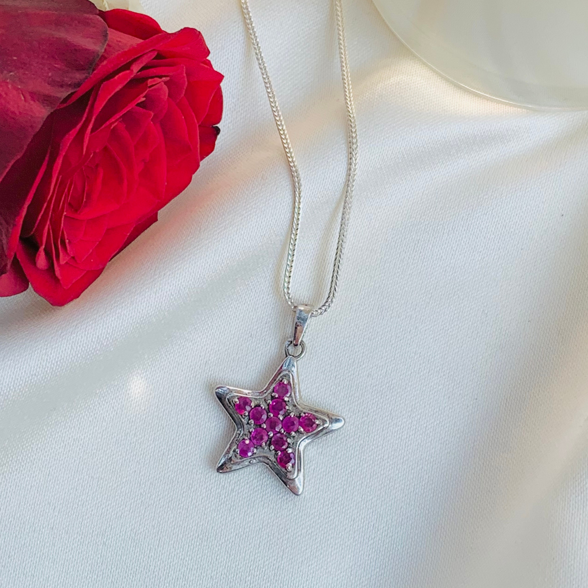 Bliss Ruby Silver 925 Star Pendant