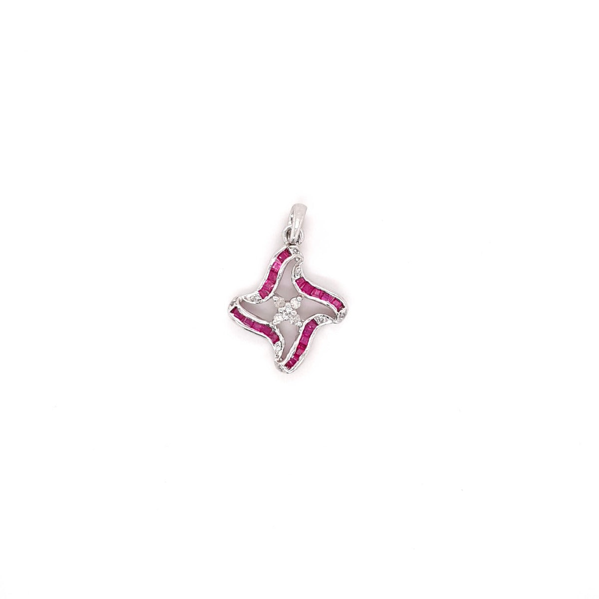 Exquisite diamond and ruby pendant