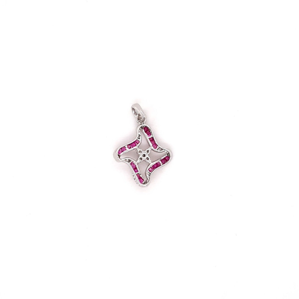 Exquisite diamond and ruby pendant