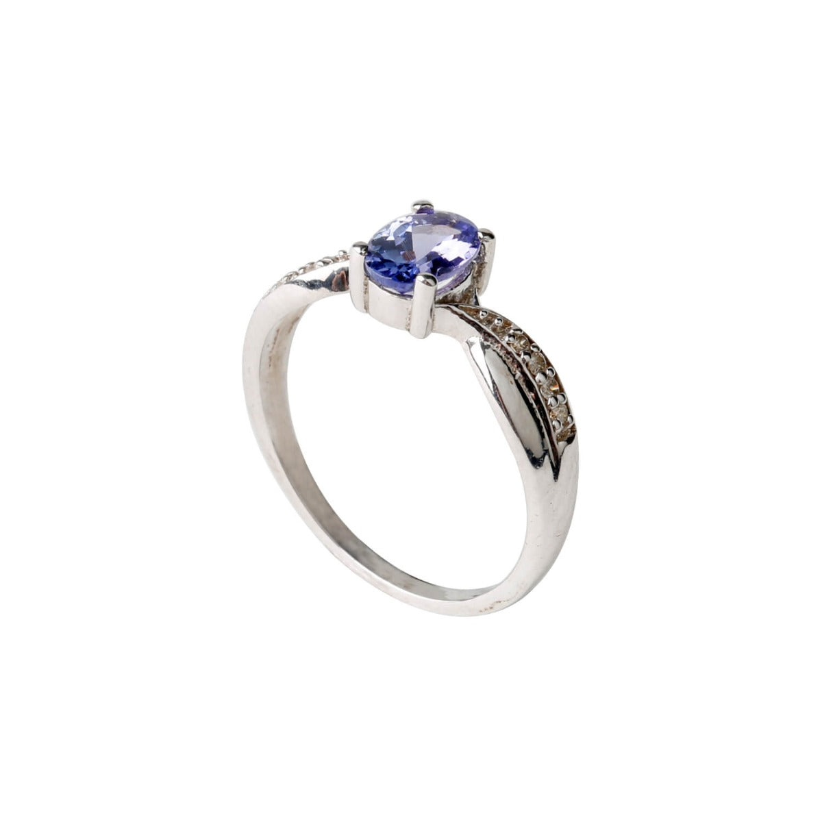 Sublime Tanzanite and Diamond 925 Silver ring