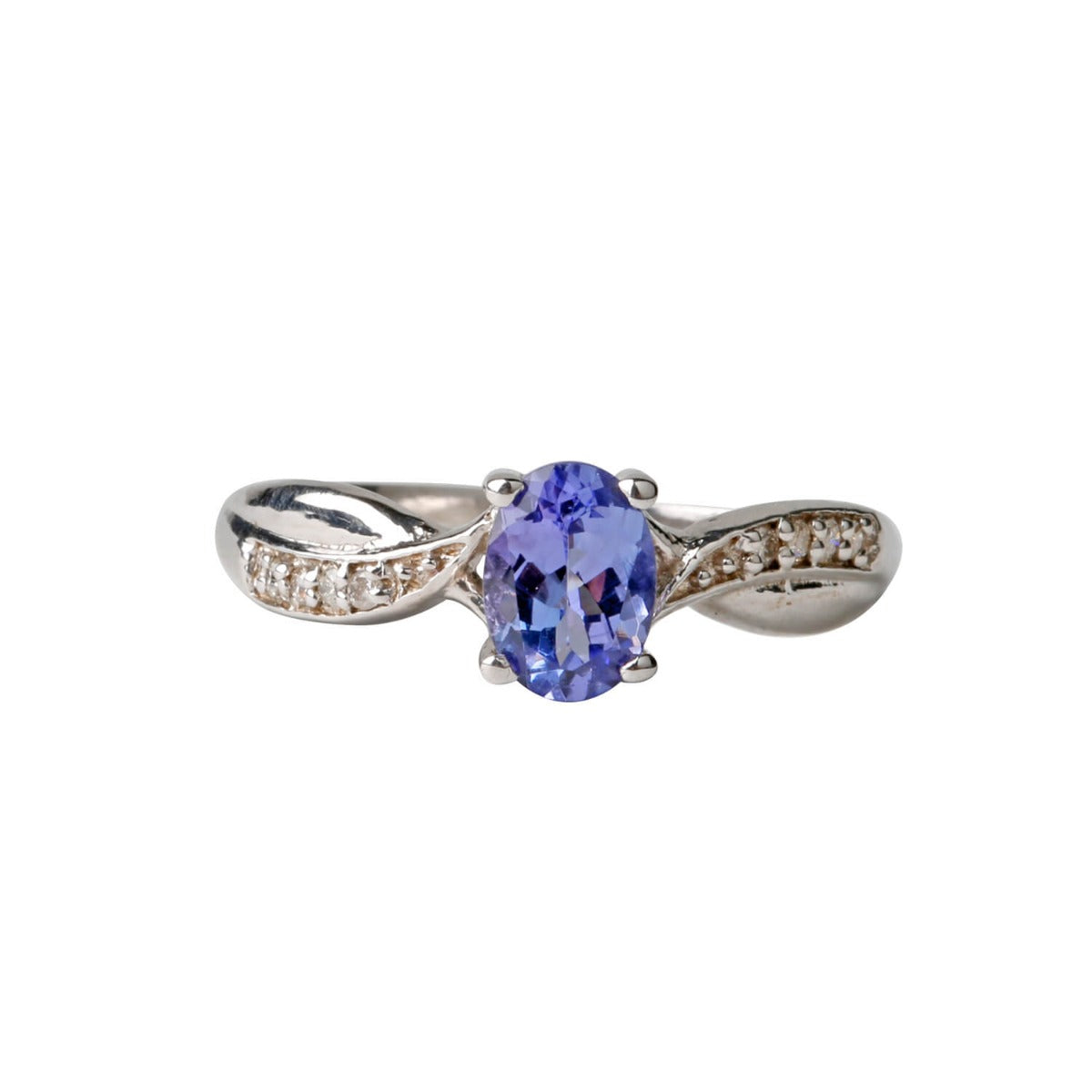 Sublime Tanzanite and Diamond 925 Silver ring