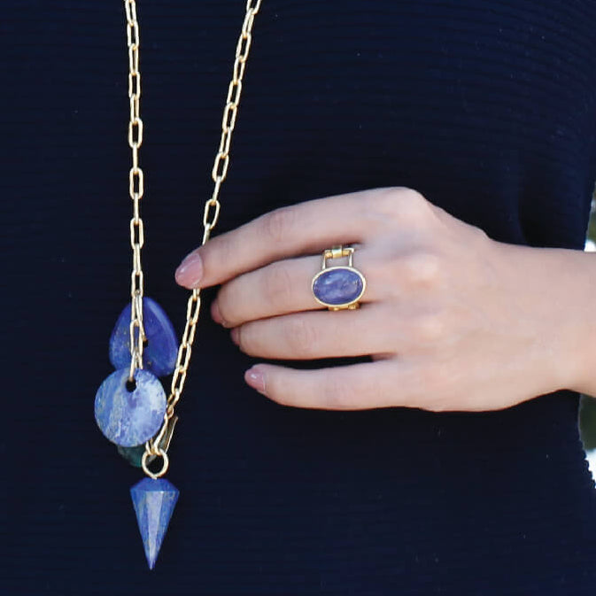 Tanzanite 18k Gold Plated Silver 925 Ring