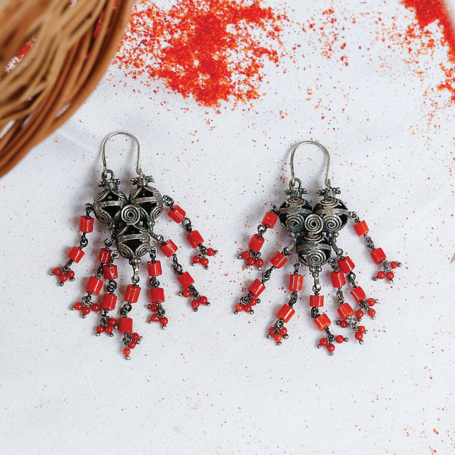 Leila Traditional Silver 925 Earrings