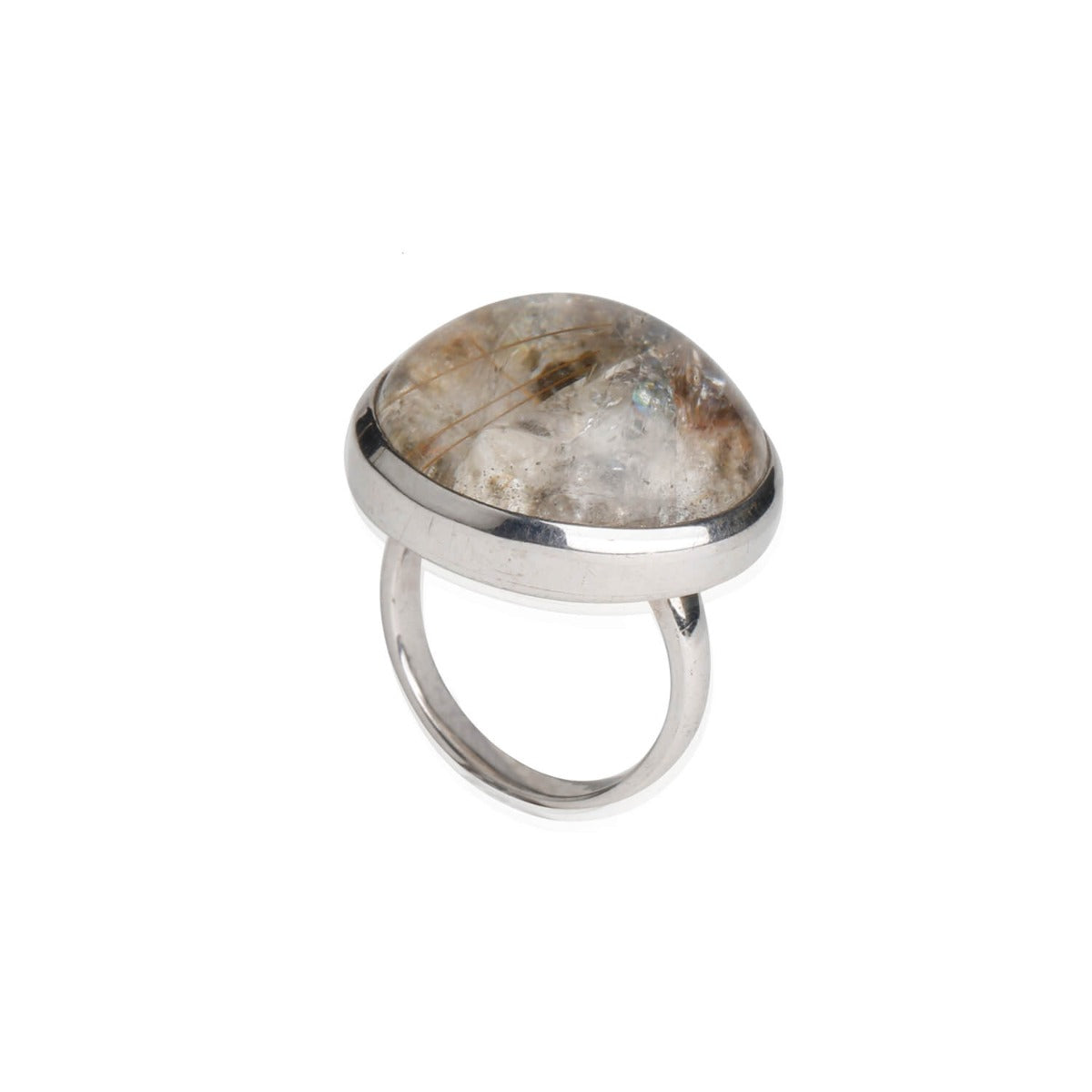 Splendid Rutile Quartz Silver 925 Ring