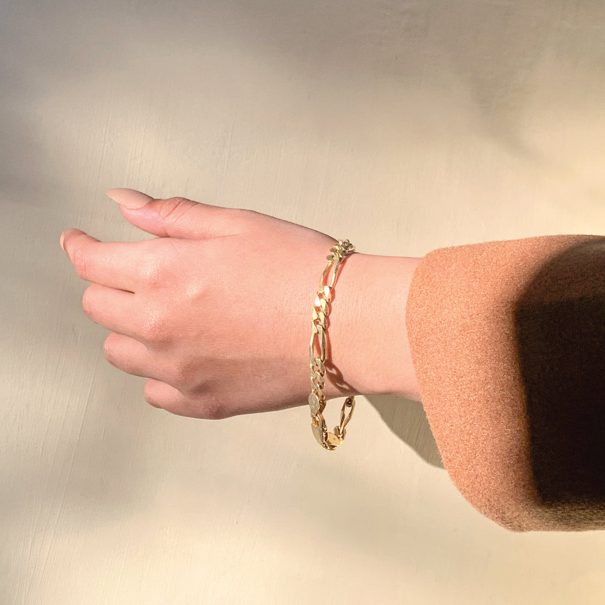 Contemporary Modern style Stackable 18K Gold Plated Silver 925 Chain Bracelet