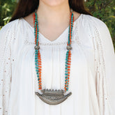 Ashra turquoise carnelian Silver 925 necklace