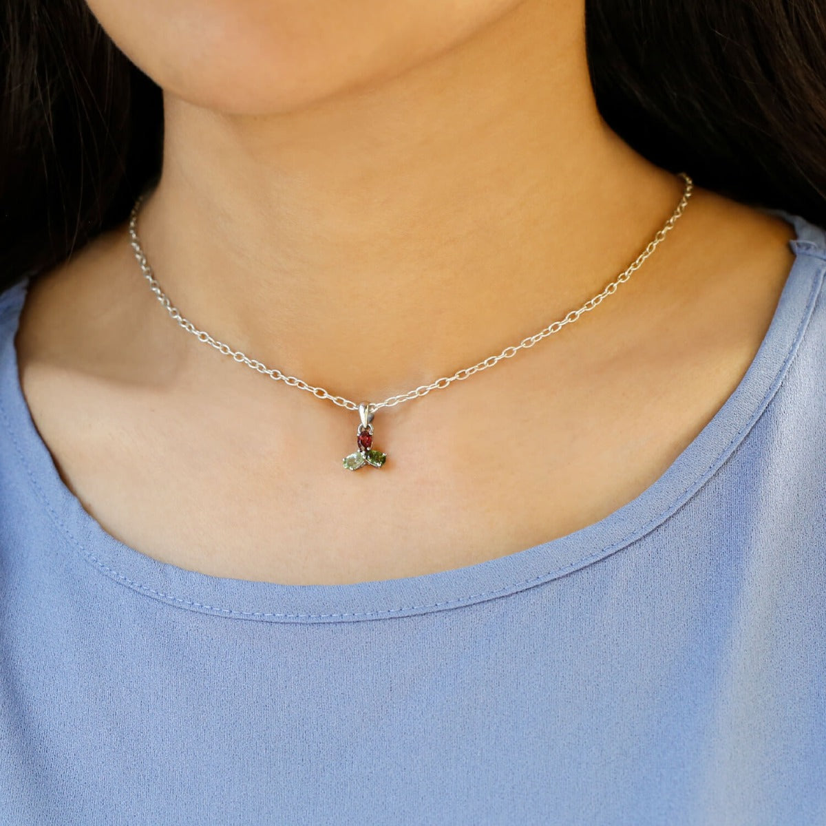 silver pendant, sterling silver, tourmaline pendant, buy tourmaline jewelry, multi color pendant, gemstone pendant, flower pendant
Silver 925 Tourmaline Pendant