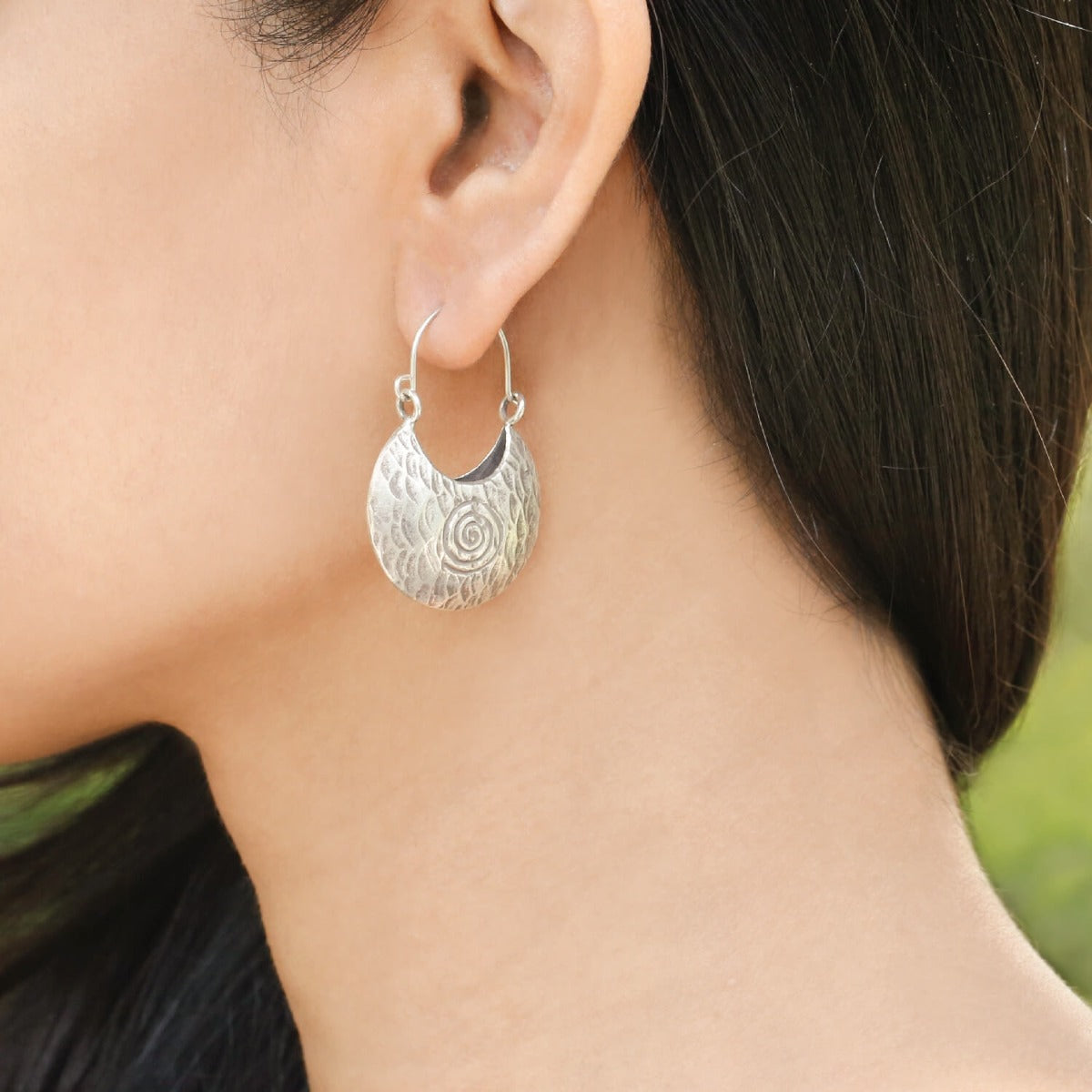 Gorgeous bag shape silver 925 hoops