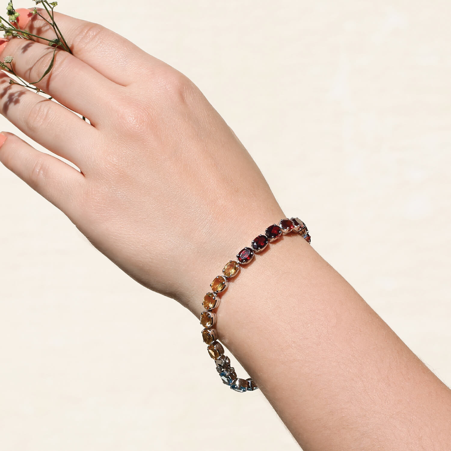 Gemstone color stone bracelet