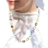 Gemstone color stone necklace