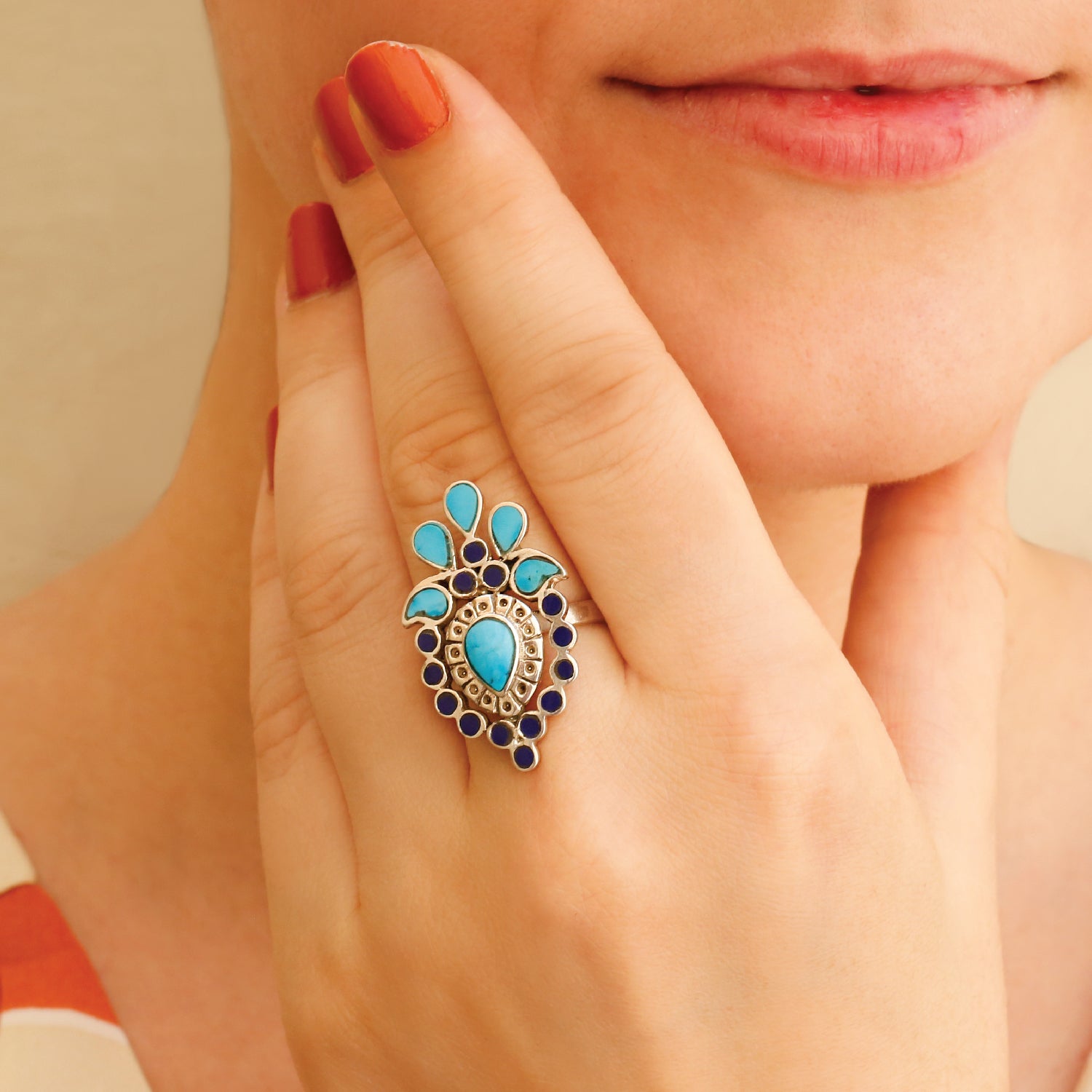 Blue boho rings on sale