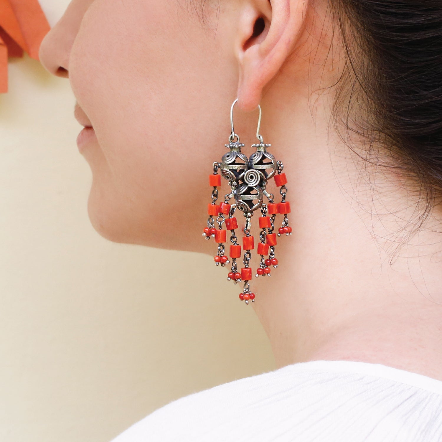 Leila Traditional Silver 925 Earrings