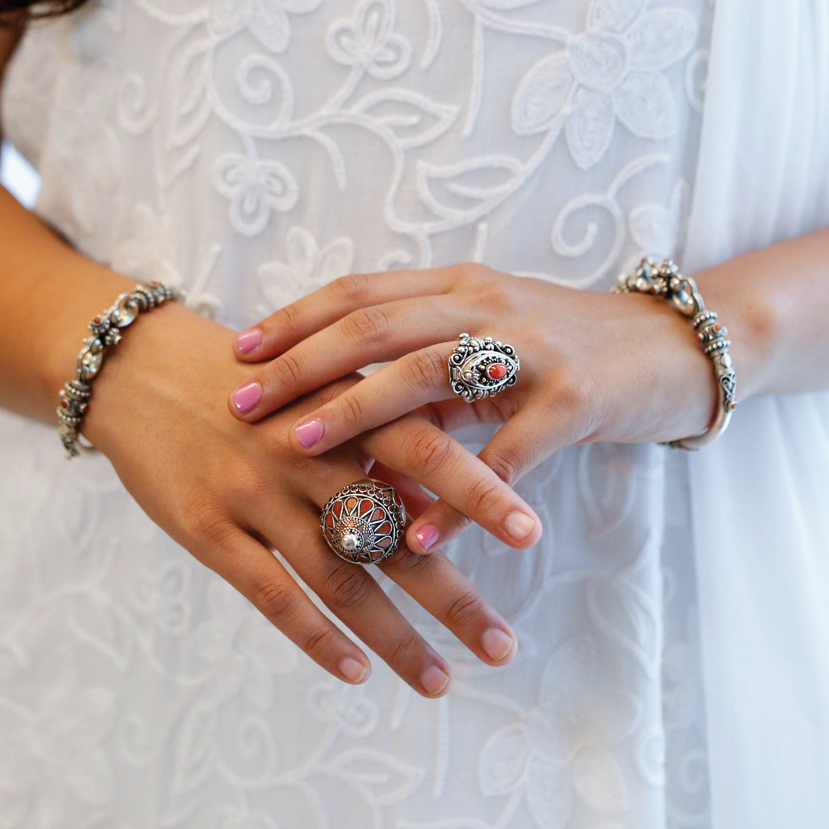 Coral silver ring, Pyramid coral ring, Pyramid coral sterling silver 925 ring for women, Handcrafted coral gemstone ring in silver 925