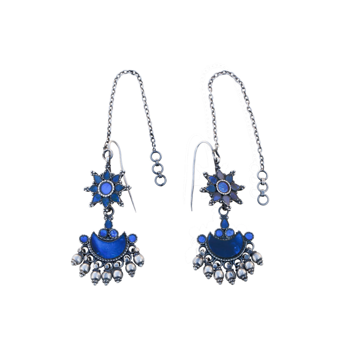 Nilofer Lapis Silver 925 Earrings
