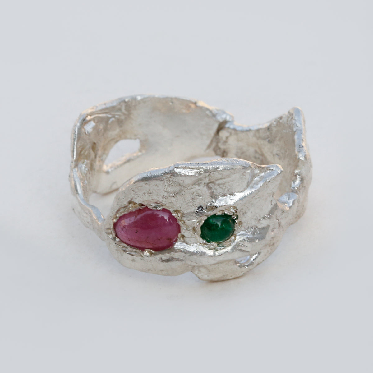 Simper Emerald and Ruby Silver 925 Ring