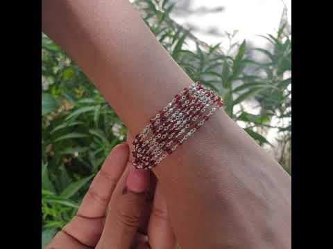 Magnificent Garnet Beads and Silver 925 Bracelet