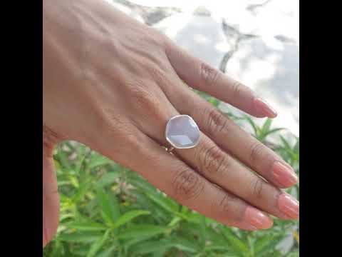 silver chalcedony ring