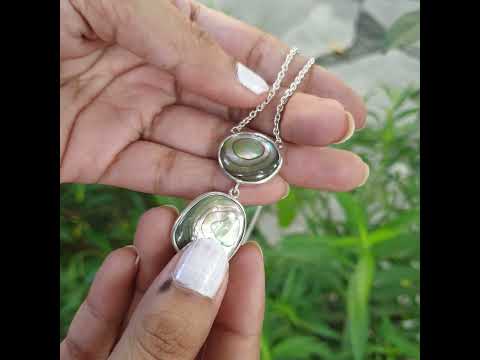 Colorful abalone shell duo necklace