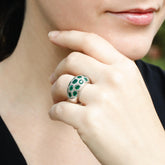 Magnificent diamond and emerald ring