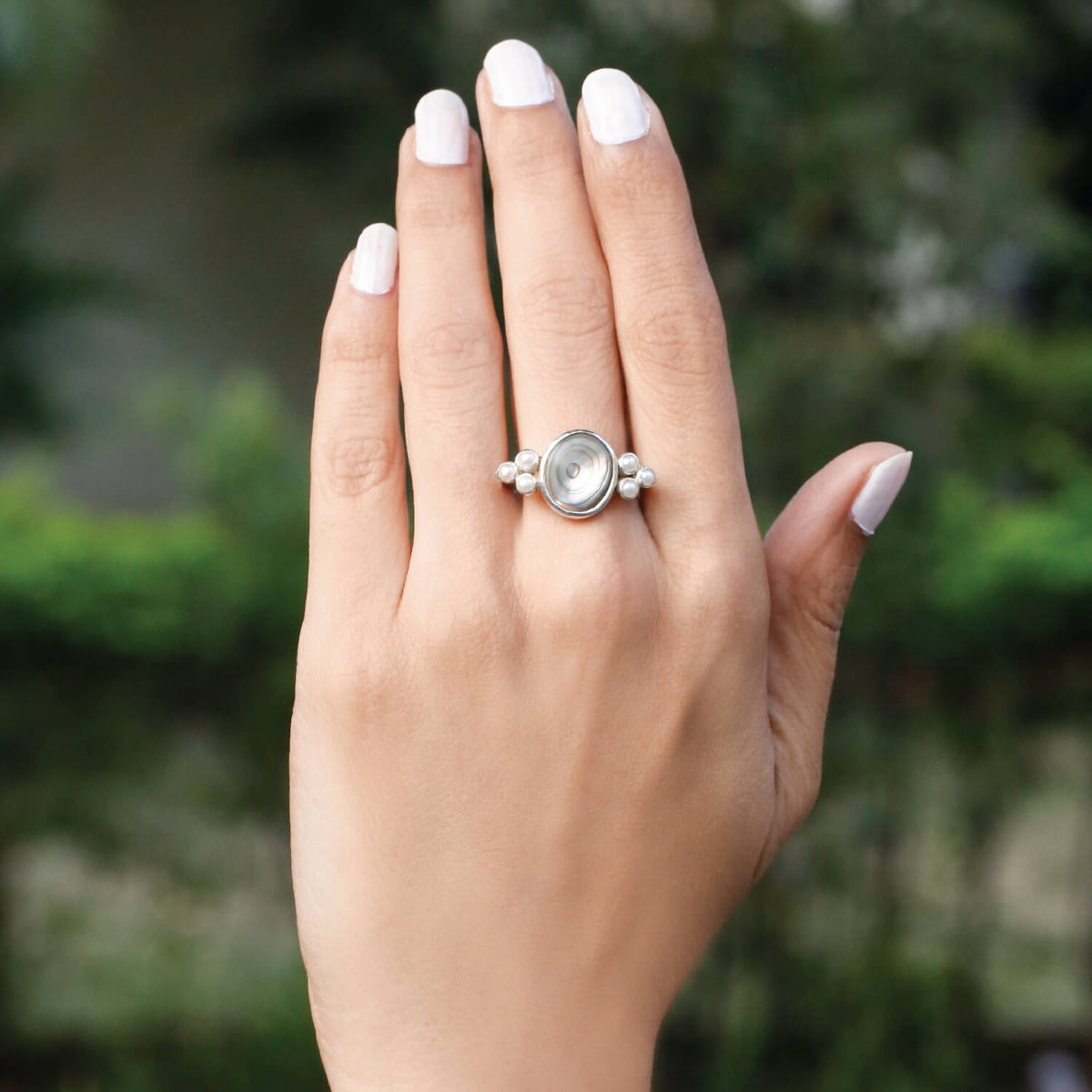 Abalone pearl ring discount