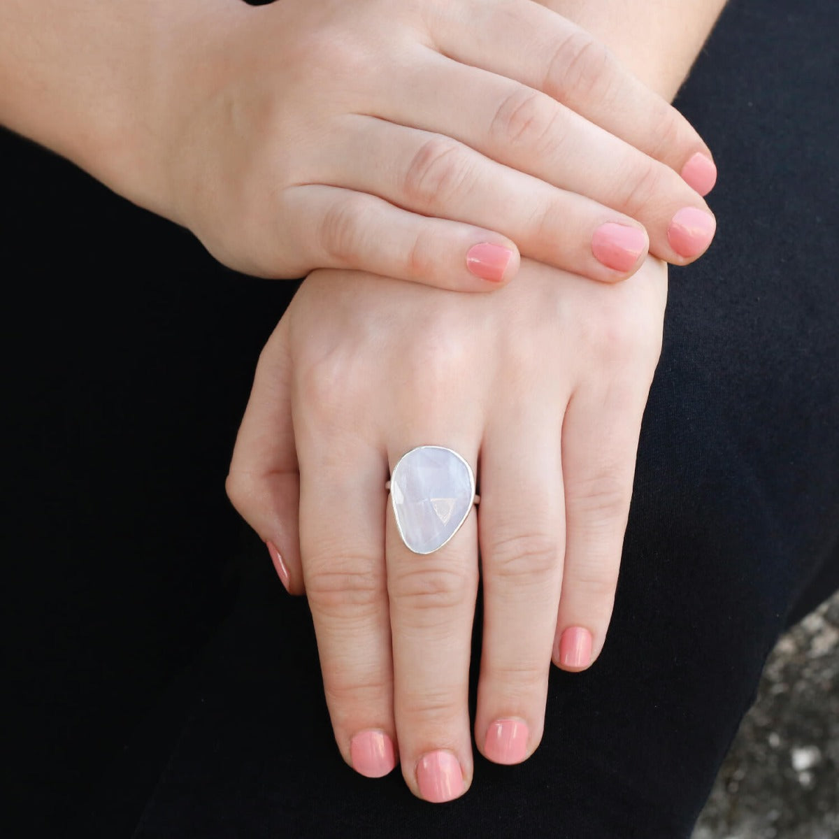 silver ring, sterling silver ring, chalcedony ring, silver ring, silver chalcedony ring, blue ring, silver blue ring, blue silver ring, light blue ring