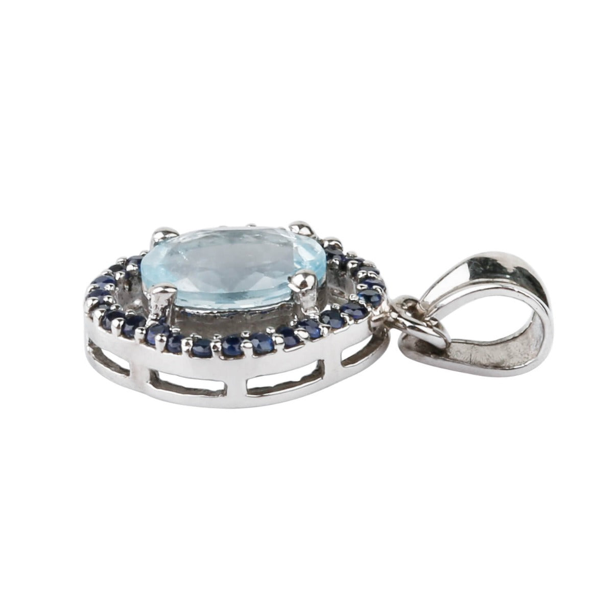 sapphire & aquamarine pendant