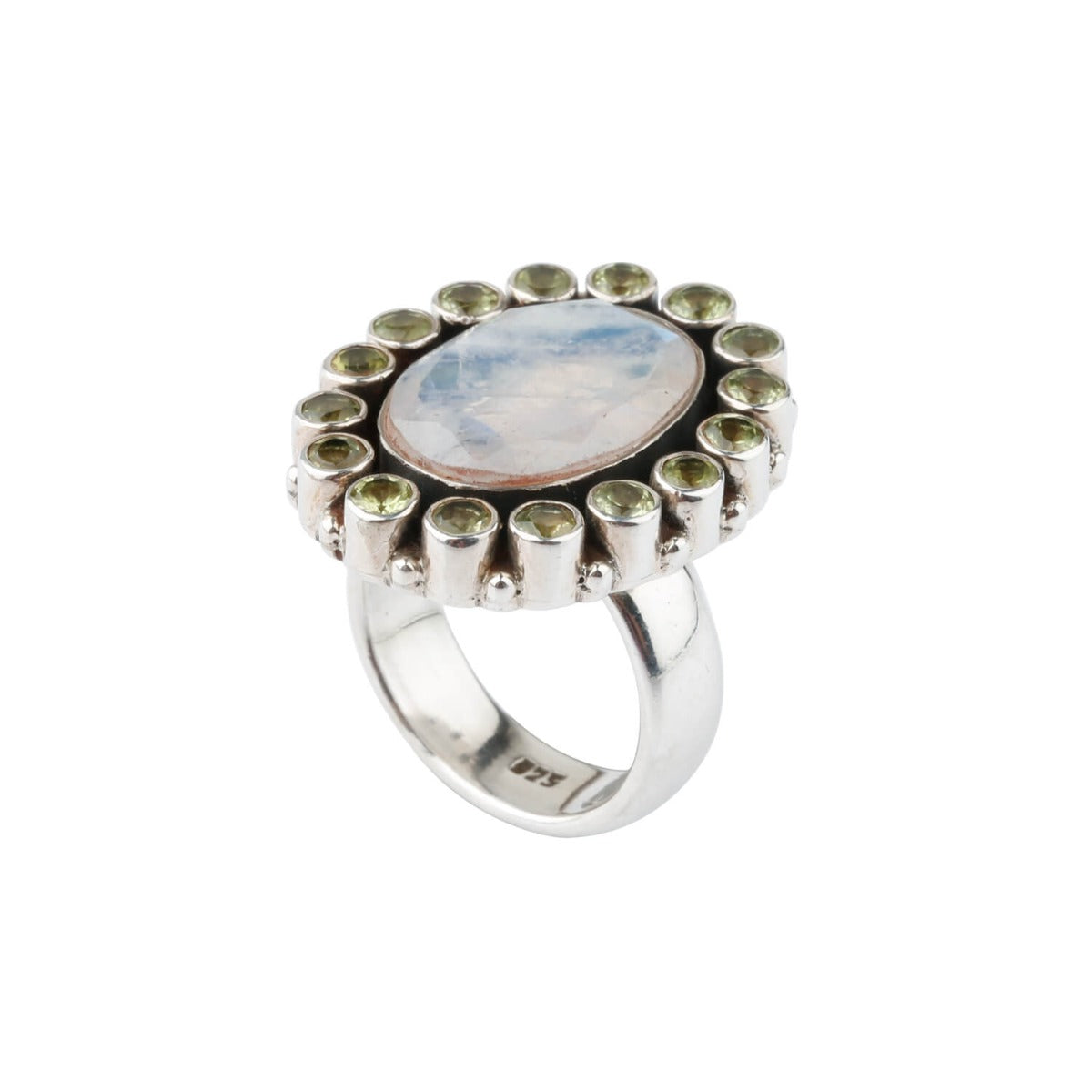 silver moonstone ring