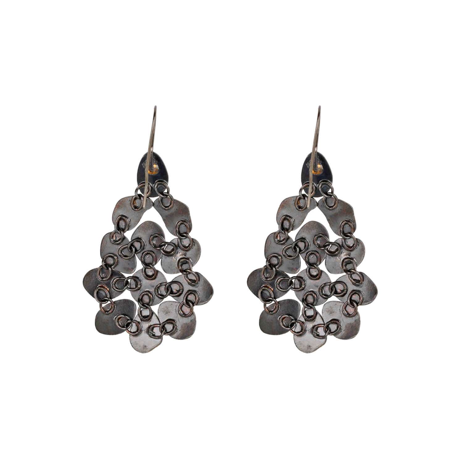Flexible Flower Two Tone Hanging Earrings