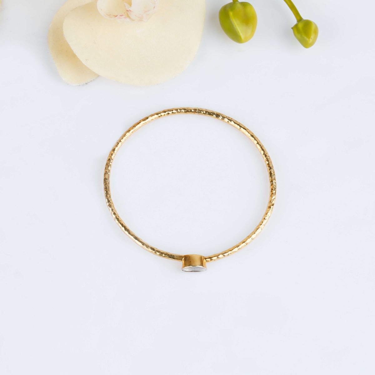Elegant gold plated diamond bangle