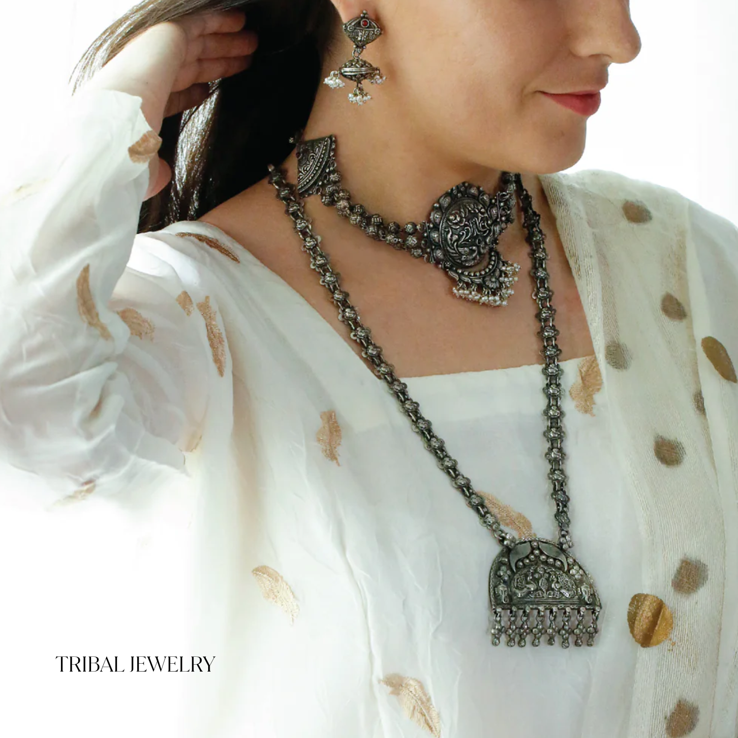 Oxidized Silver Necklace