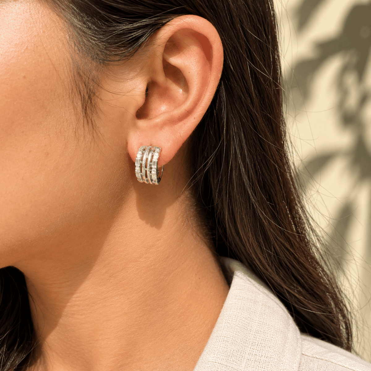 Serene Zircon Silver 925 Hoops