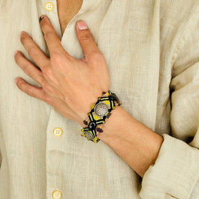 Beaded Boho Power Silver 925 Unisex Bracelet