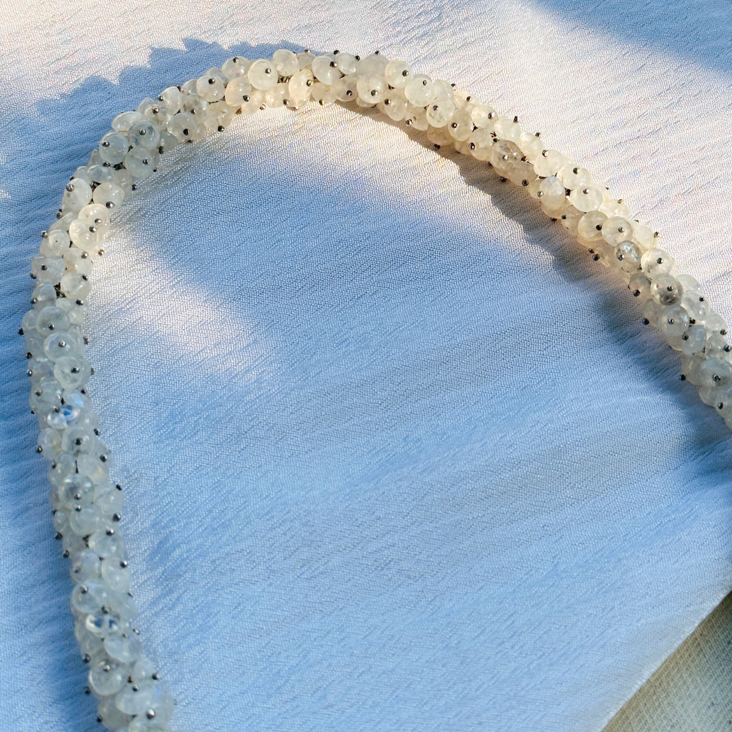 Silvi Rainbow Moonstone Beads Silver 925 Necklace