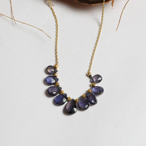 Freilo Iolite 18K Gold Plated Silver 925 Necklace