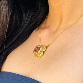 Ellis Amethyst 18K Gold Plated Silver 925 Love Necklace