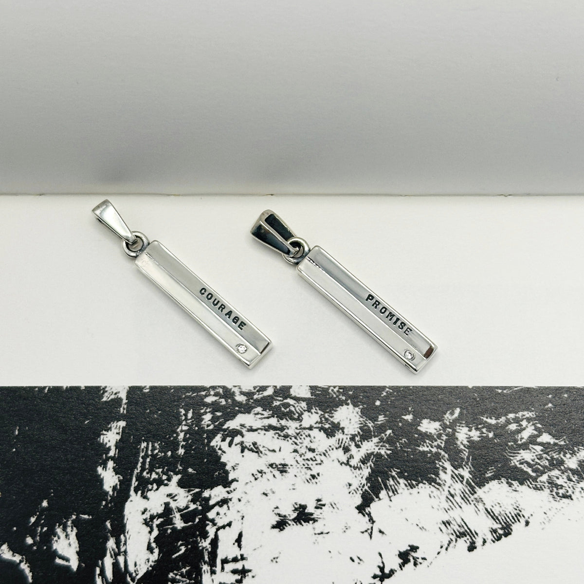 Engravable Bar Men's Silver 925 Pendant