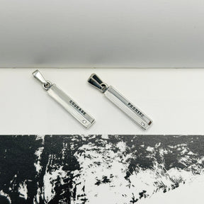 Engravable Bar Men's Silver 925 Pendant
