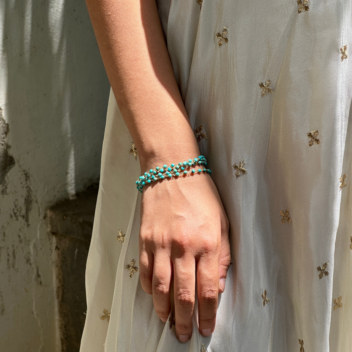 Soe Turquoise 18k Gold Plated Silver 925 Bracelet