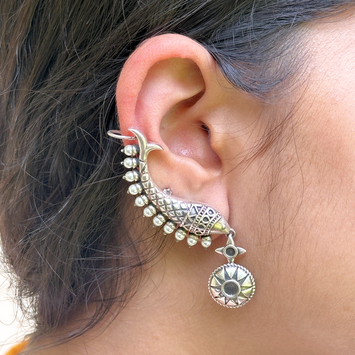 Matsyakant Silver 925 Traditional Earrings